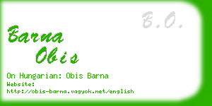 barna obis business card